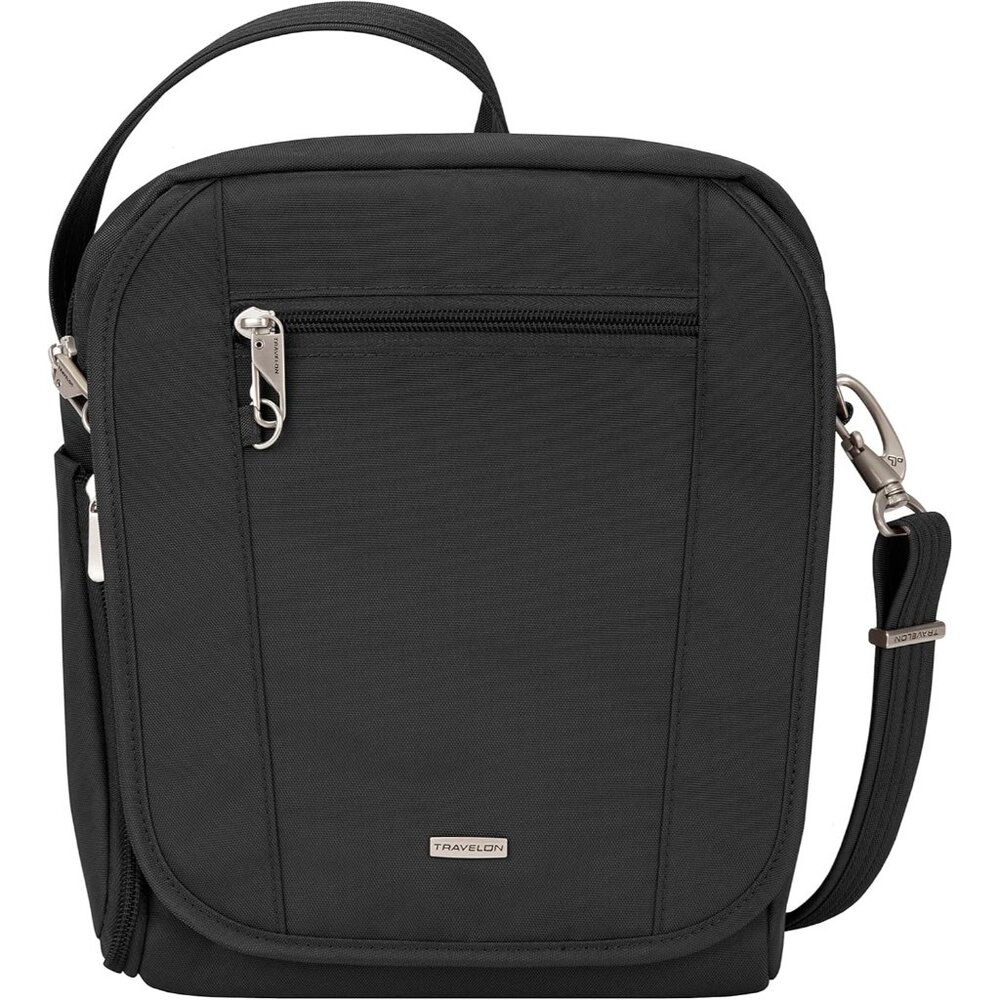 Classic Anti-Theft Messenger Bag By Travelon With Multiple Compartments And Rfid